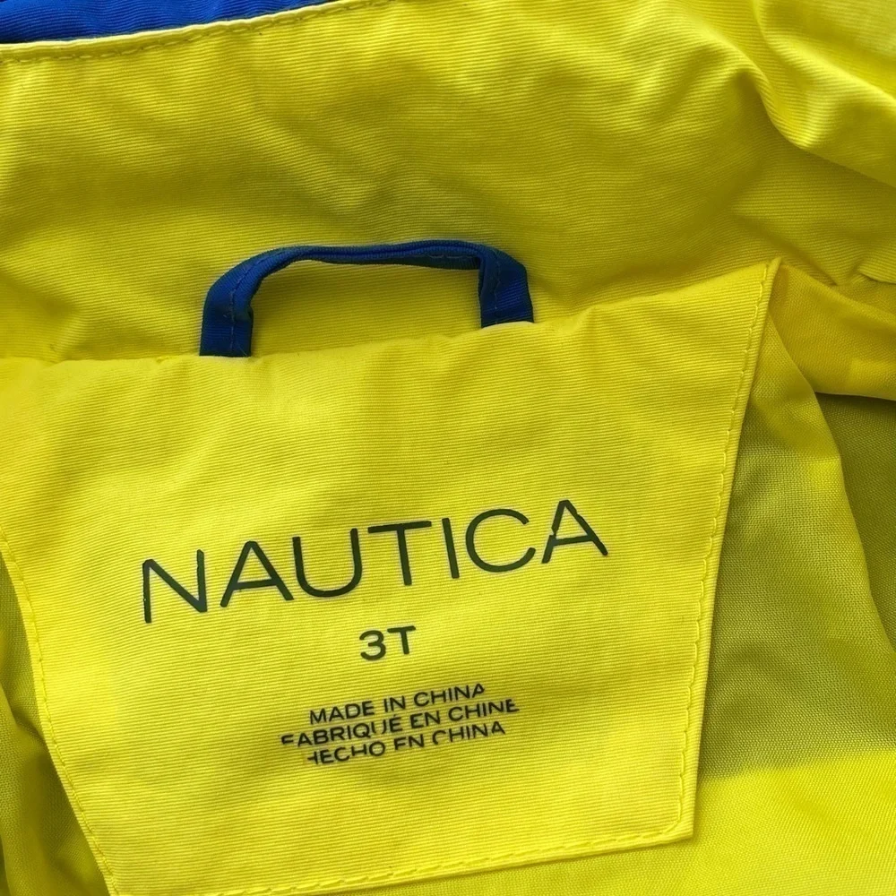 Nautica Boys Jacket, Blue/White/Yellow, Size 3T